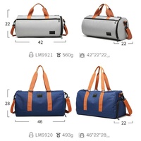 Blue Waterproof Gym Bag with Wet / Dry Separation - 9921 Pink thumbnail