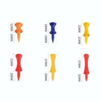 60-piece Golf Plastic Ball Tee Set with Ribbon Needle - 57mm Size thumbnail