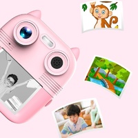 Instant Print Camera with Dual Lens - 2.8 Screen for Kids Blue - Yellow + 32G Card thumbnail