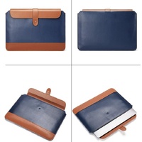 14-15.4 Inch Horizontal Microfiber Notebook Liner & Power Bag - Black & Brown thumbnail