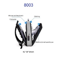 Hard Shell Backpack Alloy Frame Anti-theft Computer Bag for Men Blue thumbnail