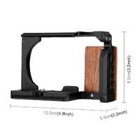 Sony Zv-E10 Camera Cage With Wood Handle And Metal Stabilizer Rig thumbnail