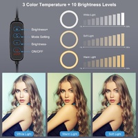 16cm Usb Led Ring Light with Tripod and 3 Modes - Black thumbnail