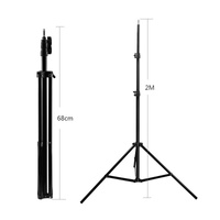 Professional Aluminum Lighting Stand For Studio Flash - 68-200Cm Height Black thumbnail