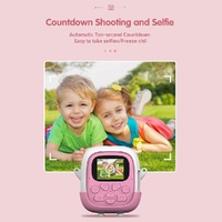 720P Hd Reversible Mini Digital Camera For Children - Cartoon Print - Pink thumbnail