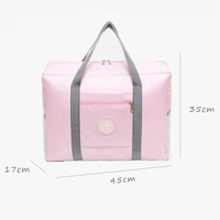 Folding Travel Bag with Trolley Case for Luggage - Black thumbnail