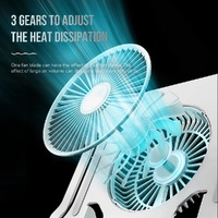 Silver Foldable Laptop Bracket with Fan - Space-saving Design thumbnail