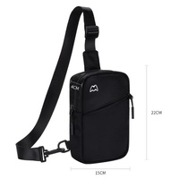 Lightweight Outdoor Sports Chest Bag Cell Phone Crossbody Pack - Black thumbnail