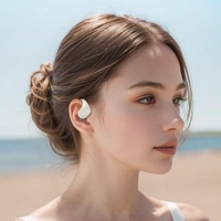 Waterproof Wireless Sports Bluetooth Earphones with Led Display - White thumbnail