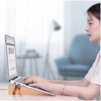 Foldable Laptop Stand with Fan and Heater - Portable and Adjustable - Silver thumbnail