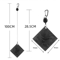 Easy Draw Golf Ball Wipe Cloth - Retractable String - Blue thumbnail
