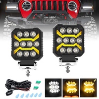 4 Inch Square Mixed Luminous Arch Bridge Angel Eye Car Work Light thumbnail