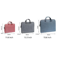 11.6 Inch Simple Business Laptop Bag with Liner - Ls-116 - Pu Black thumbnail