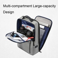 Silver Gray Multifunctional Anti-theft Laptop Backpack with Usb Charging Hole thumbnail