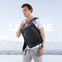 Large Business Laptop Backpack in First-layer Cowhide - Black thumbnail