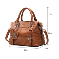 Soft Faced Casual Handbag - Large Diagonal Shoulder Bag - Black thumbnail