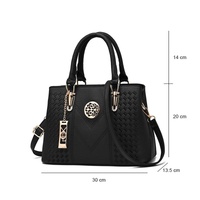 Women Leather Messenger Handbag - Stylish and Functional - Black thumbnail
