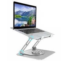 360 Degree Rotating Laptop Stand - Foldable Aluminum Bracket - Black thumbnail