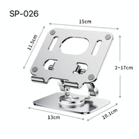 Universal Tablet Stand - 360 Degree Rotating Foldable - Silver thumbnail