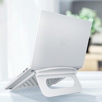 Foldable Laptop Cooling Stand - Height Adjustable - White thumbnail