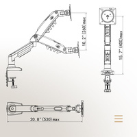 Adjustable Tv Monitor Bracket - Black 17-30 Inches thumbnail