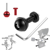 Adjustable Ball Head Adapter for Underwater Photography Lights - 1/4 Inch Red thumbnail