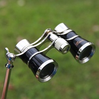 Chrome Double Cylinder Telescope with Handle - 3 x 25 Lady - Wine Red thumbnail
