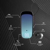 K65 Wireless Business Earbuds - Retractable Cable - Black thumbnail