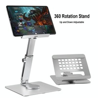 Portable Telescopic Desktop Phone Stand - Foldable & Rotating - Silver thumbnail