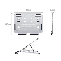 Foldable Aluminum Laptop Stand for Desktop Cooling - Elegant Silver thumbnail