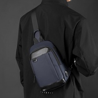 Waterproof Men Chest Bag Multifunctional Shoulder Crossbody For Riding And Casual Use - Black thumbnail