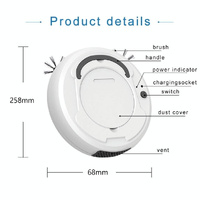 Smart 3-in-1 Robot Vacuum with Wet / Dry Mopping - Rechargeable & Auto Cleaning - Black - White thumbnail