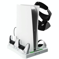 Multifunctional Cooling Base for Ps5 with Vr2 Handle Charging and Disc Storage Stand - White thumbnail