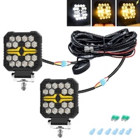 4 Inch Square Mixed Luminous Fishbone Angel Eye Car Work Light thumbnail