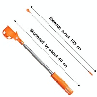 Foldable Golf Ball Picker with Stainless Steel Rod - 8 Sections - Black thumbnail