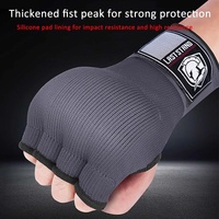 Protective Half Finger Boxing Gloves With Gel Padding And Wrist Support - One Size - Red thumbnail