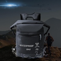 25L Waterproof Beach Bag For Swimming And Upstream Activities Black thumbnail