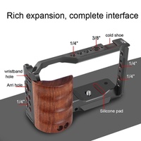 Wooden Handle Alloy Rabbit Cage For Sony Zv-E10 Camera - Black thumbnail