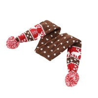 Christmas Pet Scarf Autumn And Winter Warm Elk Christmas Dog Scarf - Size M Brown thumbnail