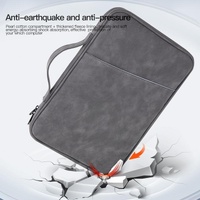 Grey Sheepskin Leather Bag for 12.9-13 Inch Laptops - Portable and Stylish thumbnail