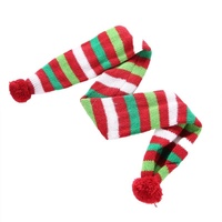 Dog Scarf Christmas Pet Accessories Winter Warmth Pet Scarf - Size M Red And Green Stripes thumbnail
