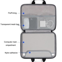 Waterproof Oxford Cloth Laptop Bag - 14 / 15 / 15.6 Inches Full Open - Black thumbnail