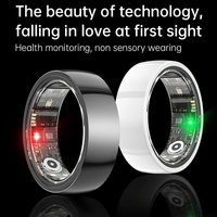 Smart Ring With Heart Rate Blood Oxygen Sleep & Sports Modes - Size 9 - White thumbnail