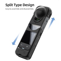 Silicone Shockproof Case and Lens Cover for Insta360 X4 by Sunnylife - Blue - Lens Cover thumbnail