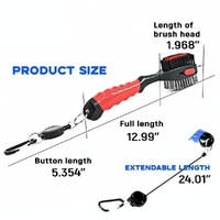 Portable Golf Club Brush - Retractable - Gray thumbnail