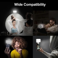 Rechargeable Clip-on Selfie Light with 66 Leds - 3 Modes for Phone Laptop Tablet - Black - Black thumbnail