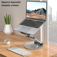 Adjustable 360 Degree Rotating Laptop Stand for 10-17 Inch Devices - Grey thumbnail