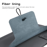 Portable Laptop Inner Bag with Elastic Thread Button - Brown thumbnail
