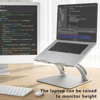 Adjustable Laptop Stand - Aluminum Alloy Desktop Riser - Grey thumbnail