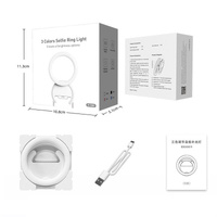 Clip-on Half-ring Fill Light for 10cm Mobile Phones - White thumbnail